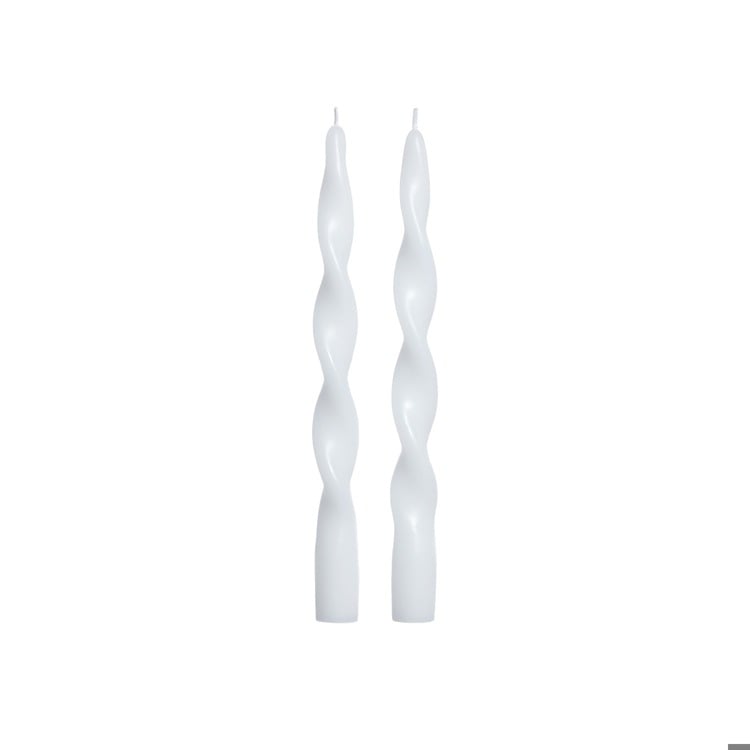 LumiÃÂ¨re Twist Formal Candles- SET/2, 10" - WHITE