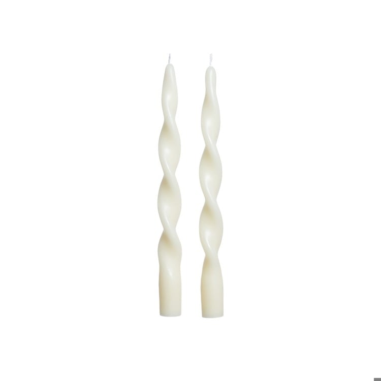 LumiÃÂ¨re Twist Formal Candles- SET/2, 10" - IVORY
