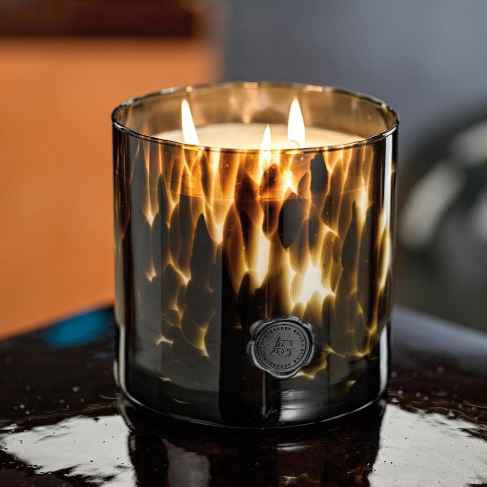 AG Opal Glass Three Wick Candle Jar in Black Fig Vetiver