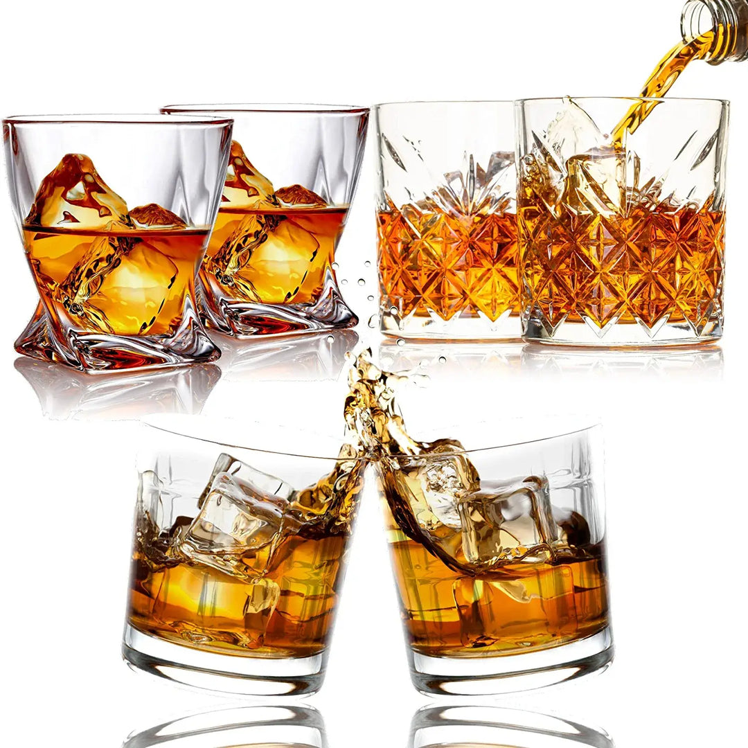 Bezrat - Set of 6 - Mix and Match Whiskey Glasses - 10 oz