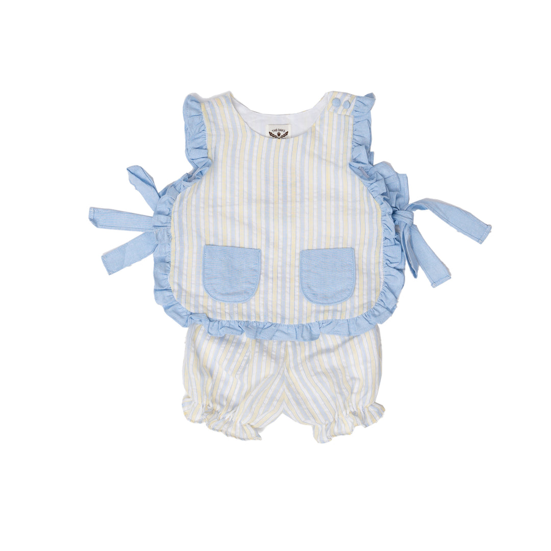 Lily Blue Yellow Striped Bloomer Set