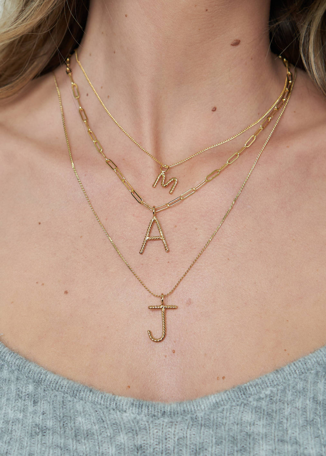 Aspen Initial Mini Necklace: Holiday Favorite: A/ 14"+3"