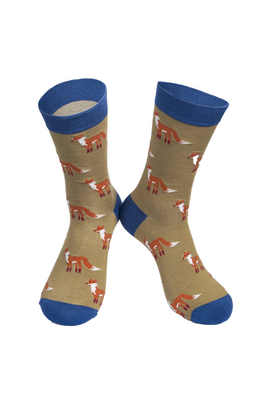 Sock Talk - Mens Bamboo Fox Socks Novelty Woodland Animal Dress Socks
