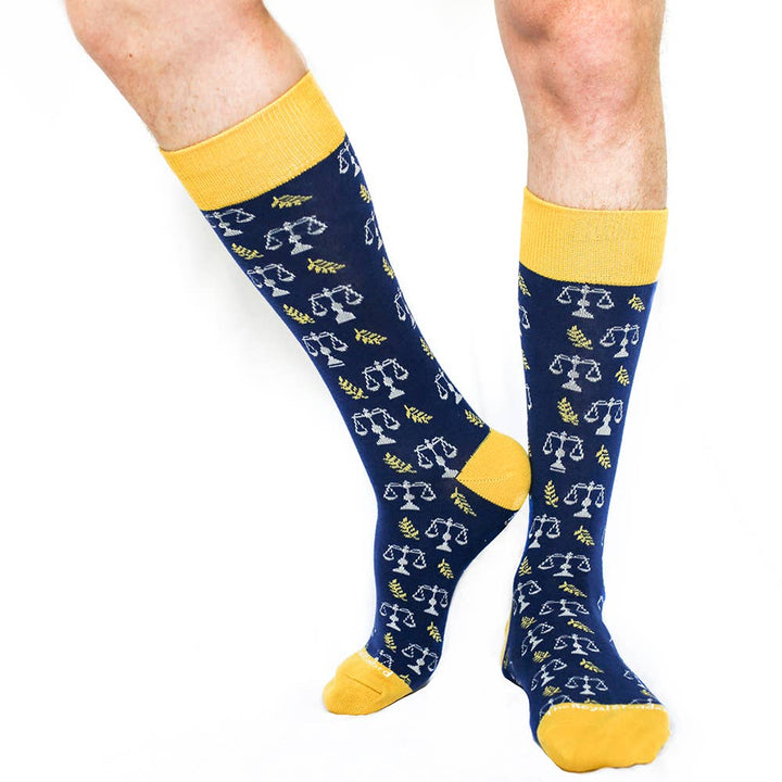 The Royal Standard - Men's Law and Order Socks   Navy/Gold/Silver   One Size