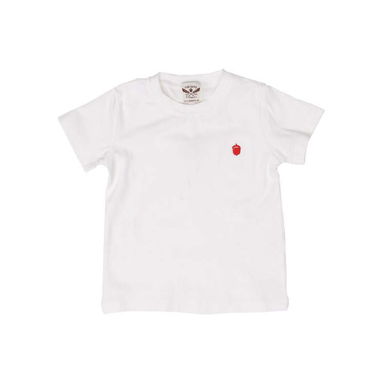 Oaks White with Red Acorn Signature Tee