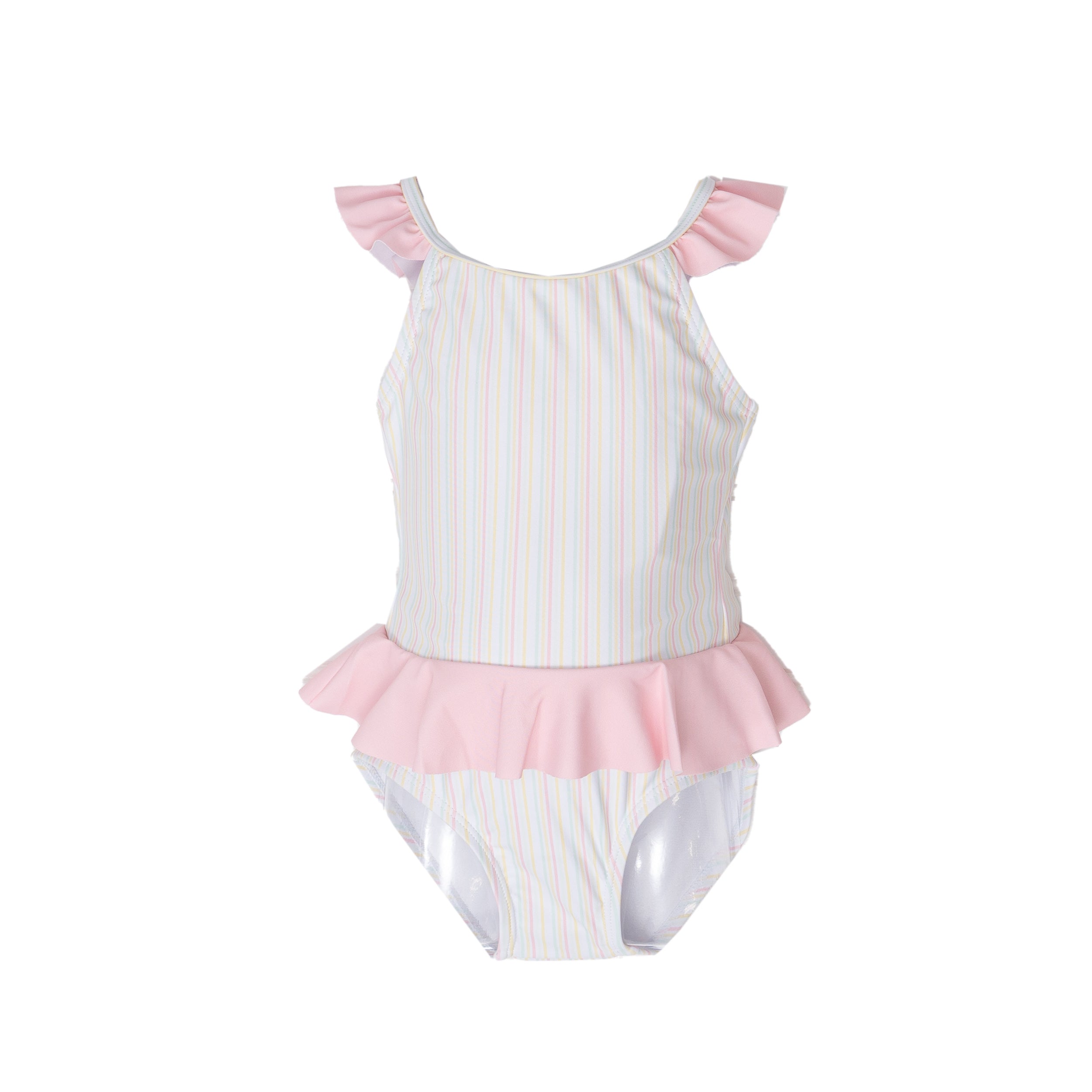 Pastel striped one piece sales swimsuit