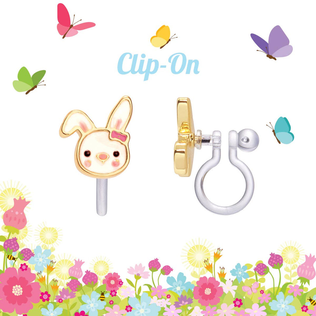 Girl Nation - CLIP ON Cutie Earrings- Bouncy Bunny