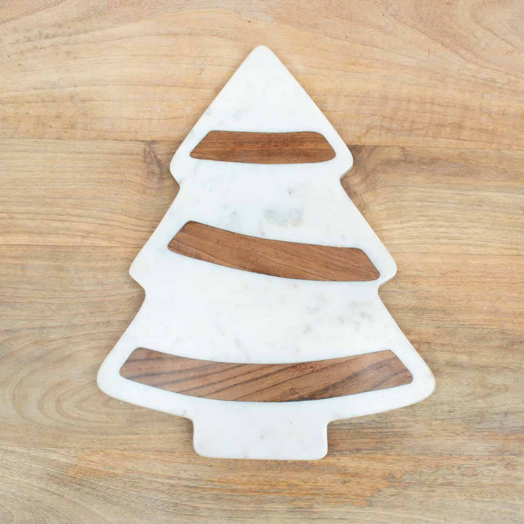 Trim The Tree Serving Board   White/Natural   11x14