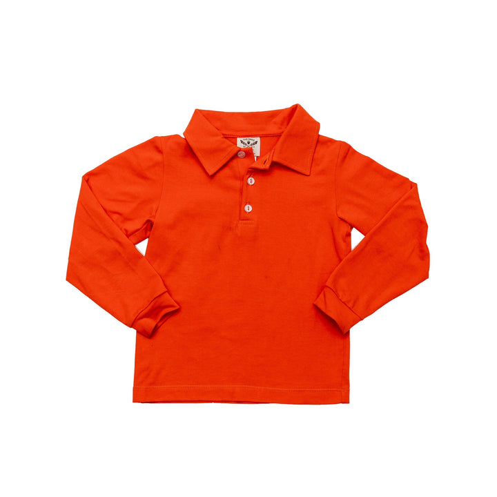 Long Sleeve Pima Orange Polo