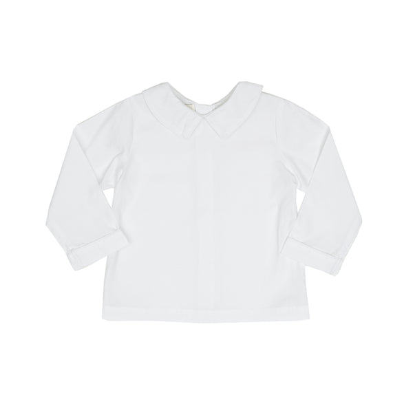 Pima Peter Pan Collar Shirt-Classic White 9-12M