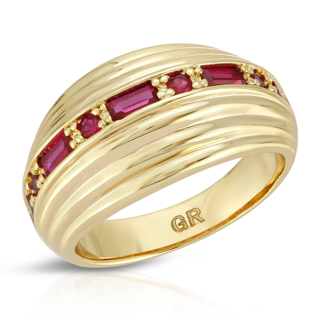 Glamrocks Jewelry - Inner Light Dome Ring- Ruby