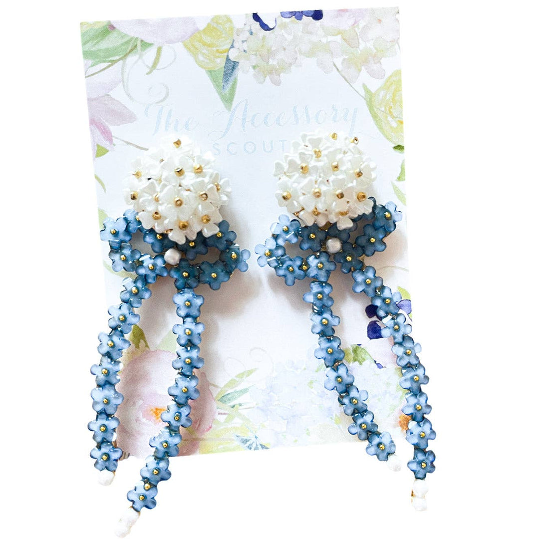 THE ACCESSORY SCOUT - Natalie Bow Earrings - Blue