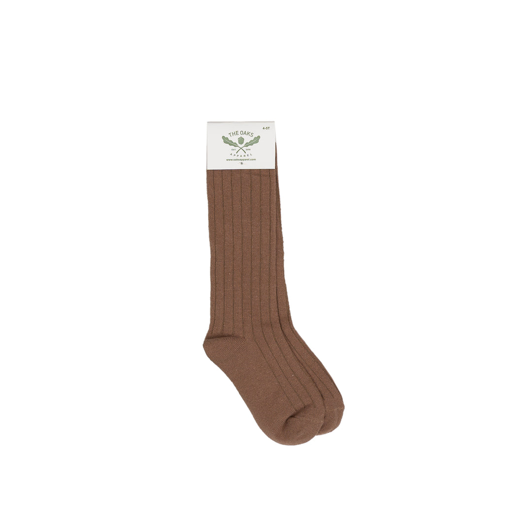 Brown Ribbed Socks