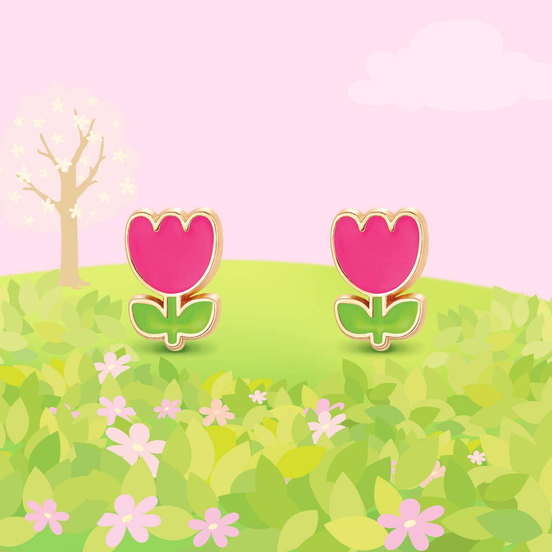 Girl Nation - Tiny Tulip Cutie Stud Earrings