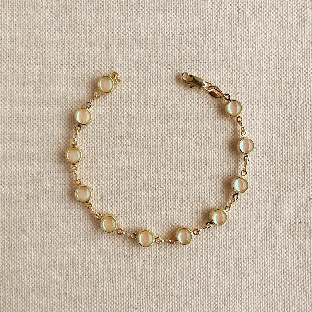 GoldFi - 18k Gold Filled Rounded Opal Bracelet