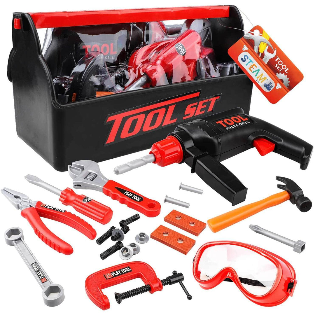 Kids Tool Set for Toddlers - Manual Red