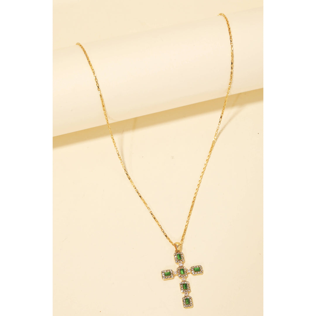 Anarchy Street - Studded Cross Pendant Chain Necklace: EME