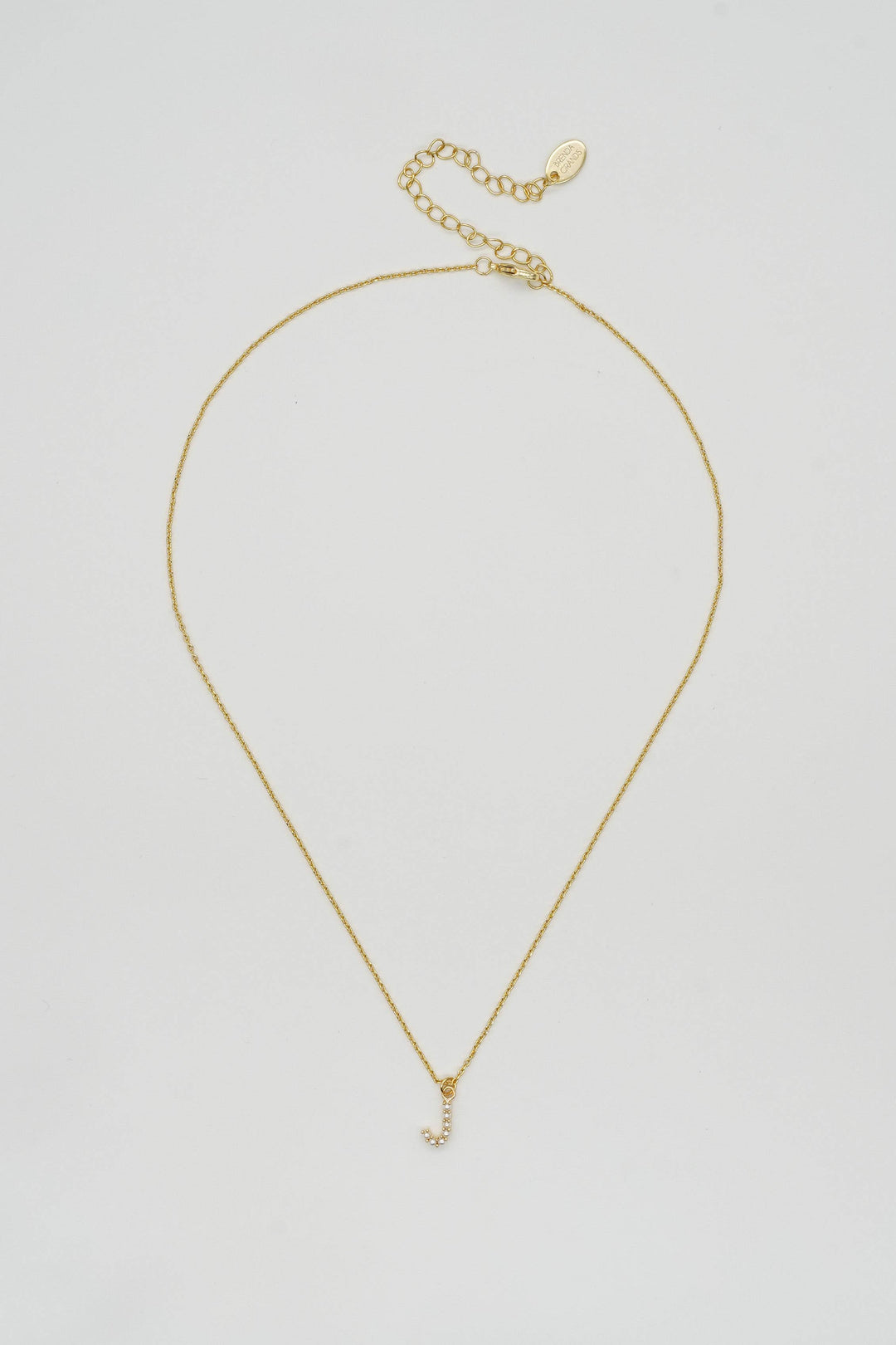 Dainty Love Pearl Initial Necklace: Holiday Favorite: J/ 15"+3"