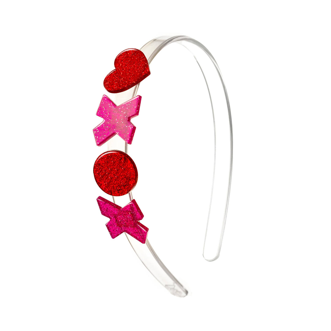 Lilies & Roses NY - VAL-XOXO Pink/Red Glitter Headband