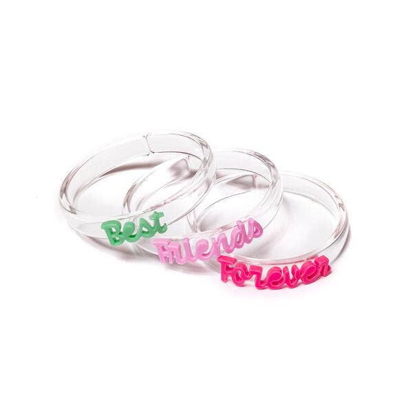 Lilies & Roses NY - VAL-Best Friends Forever Green Pink Bangles (Set of 3)