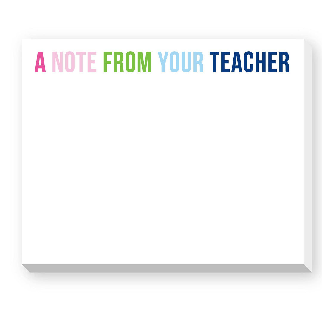 A NOTE FROM YOUR TEACHER NOTEPAD