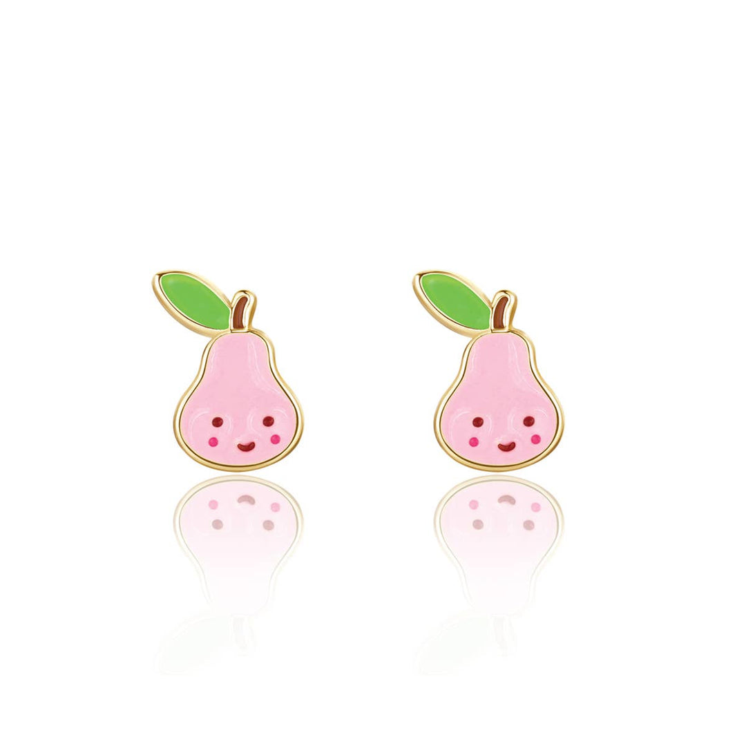 Girl Nation - Pink Pear Cutie Stud Earrings