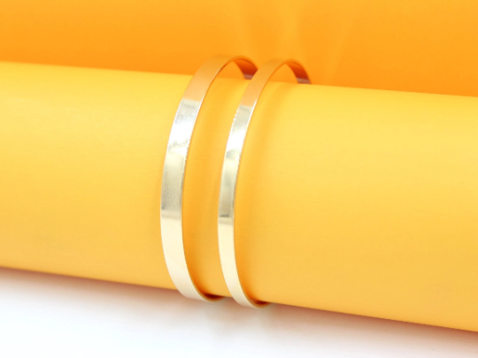 MIA Jewelry - 18K Gold Filled Plain Bangle: Gold / 6 Millimeters