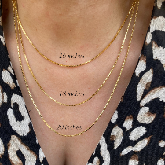 18k Gold Filled Box Chain 1.2mm Thickness Gold Chain Components