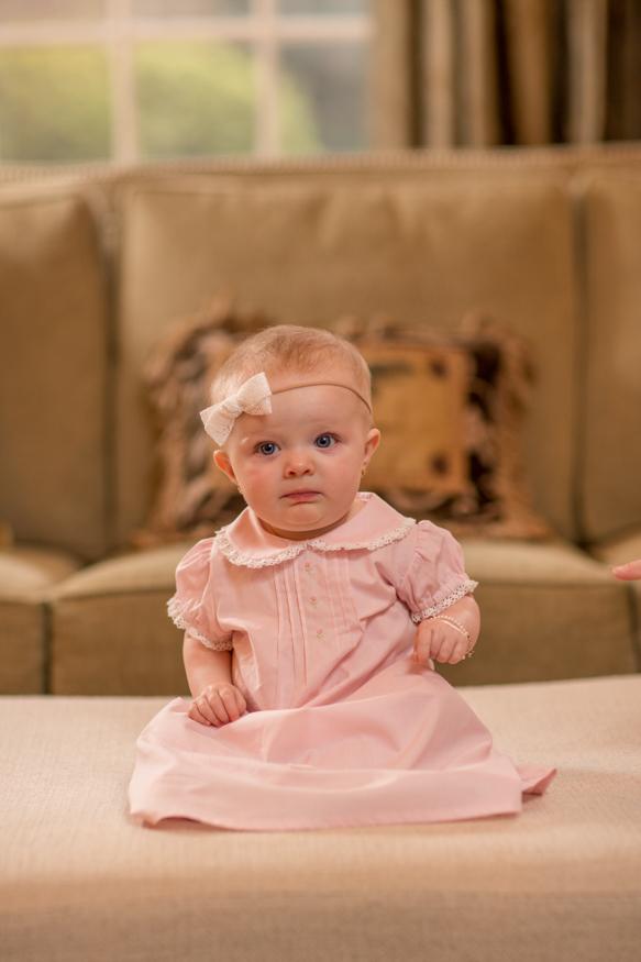 Pink layette gown