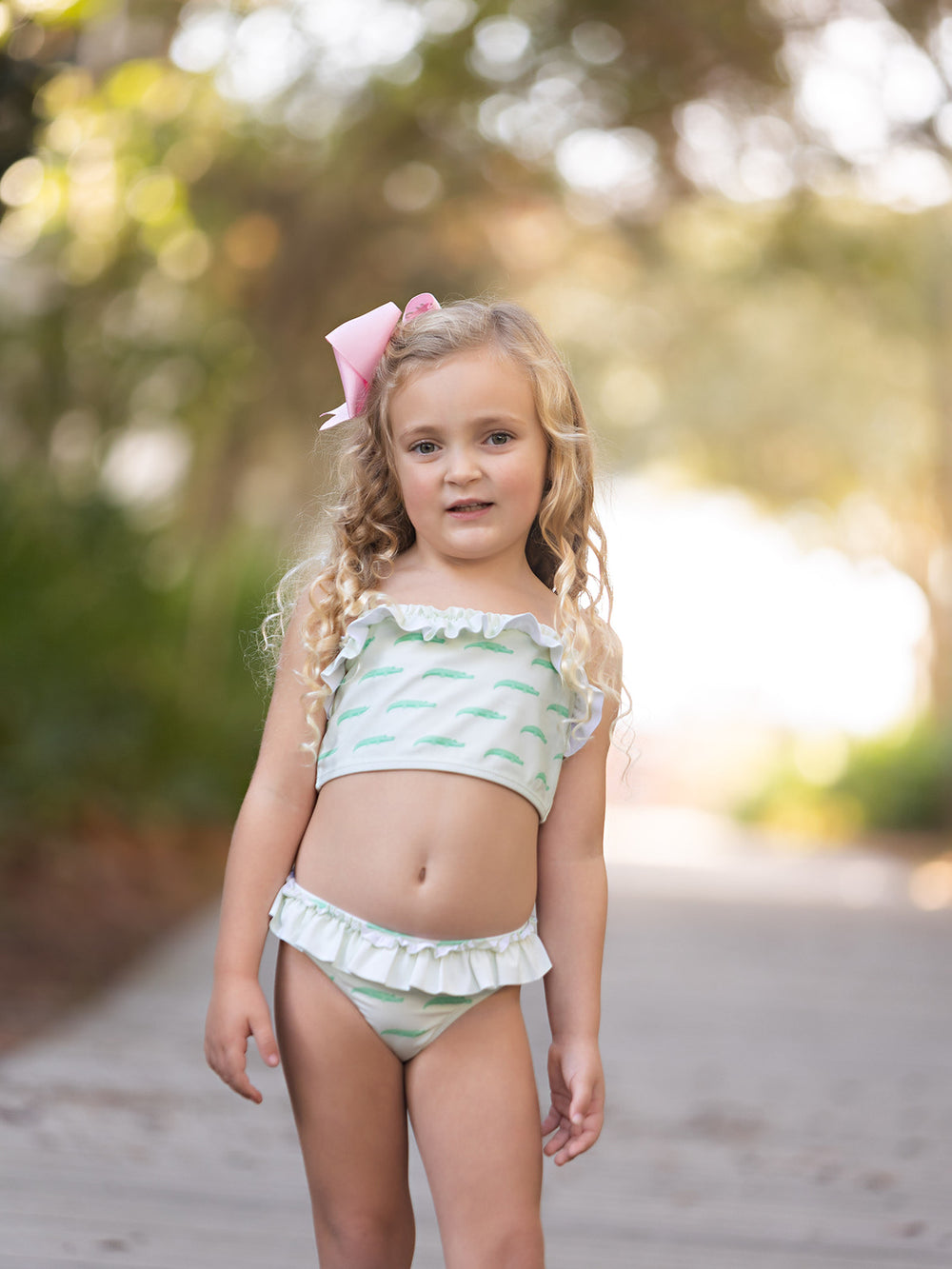 Hello Happiness Pink N' Blue Tween Two-Piece Swimsuit – The Oaks Apparel Co.