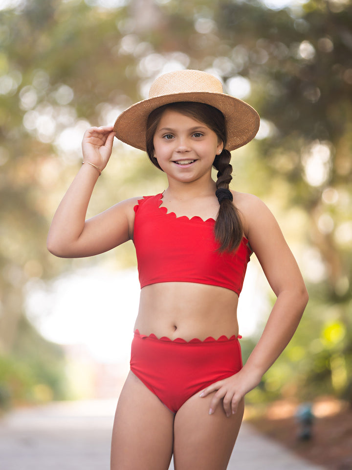 Bahama Red Scallop Two-Piece Swimsuit