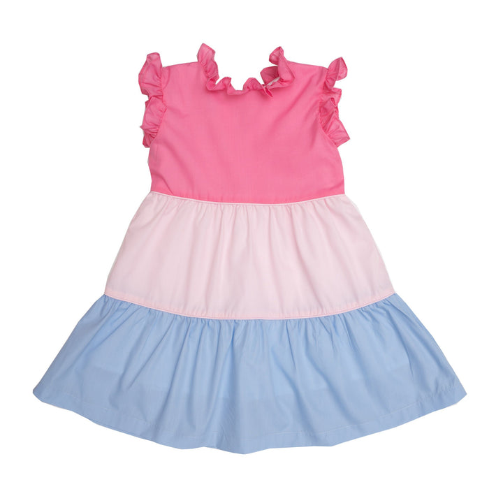 Valeria Pink Blue Tiered Dress