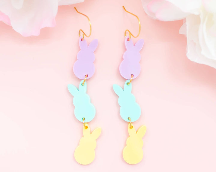 Momenti di Vita - Easter Earrings Bunny Pastel Acrylic Dangles