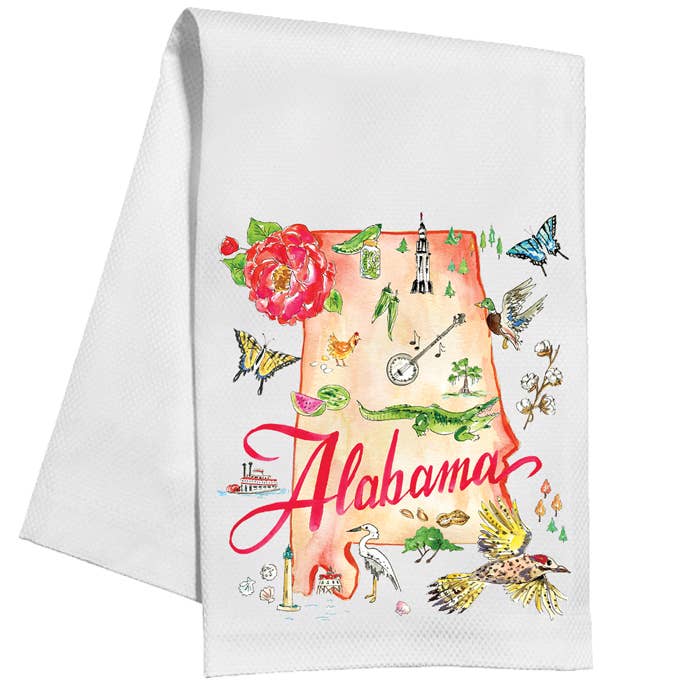 RosanneBeck Collections - Alabama Handpainted Icons Kitchen Towel