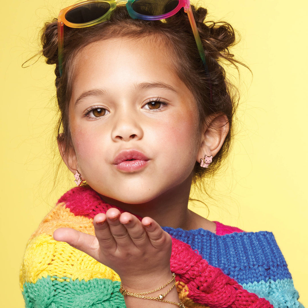 Girl Nation CLIP ON Cutie Earrings- Pink Kitty – The Oaks