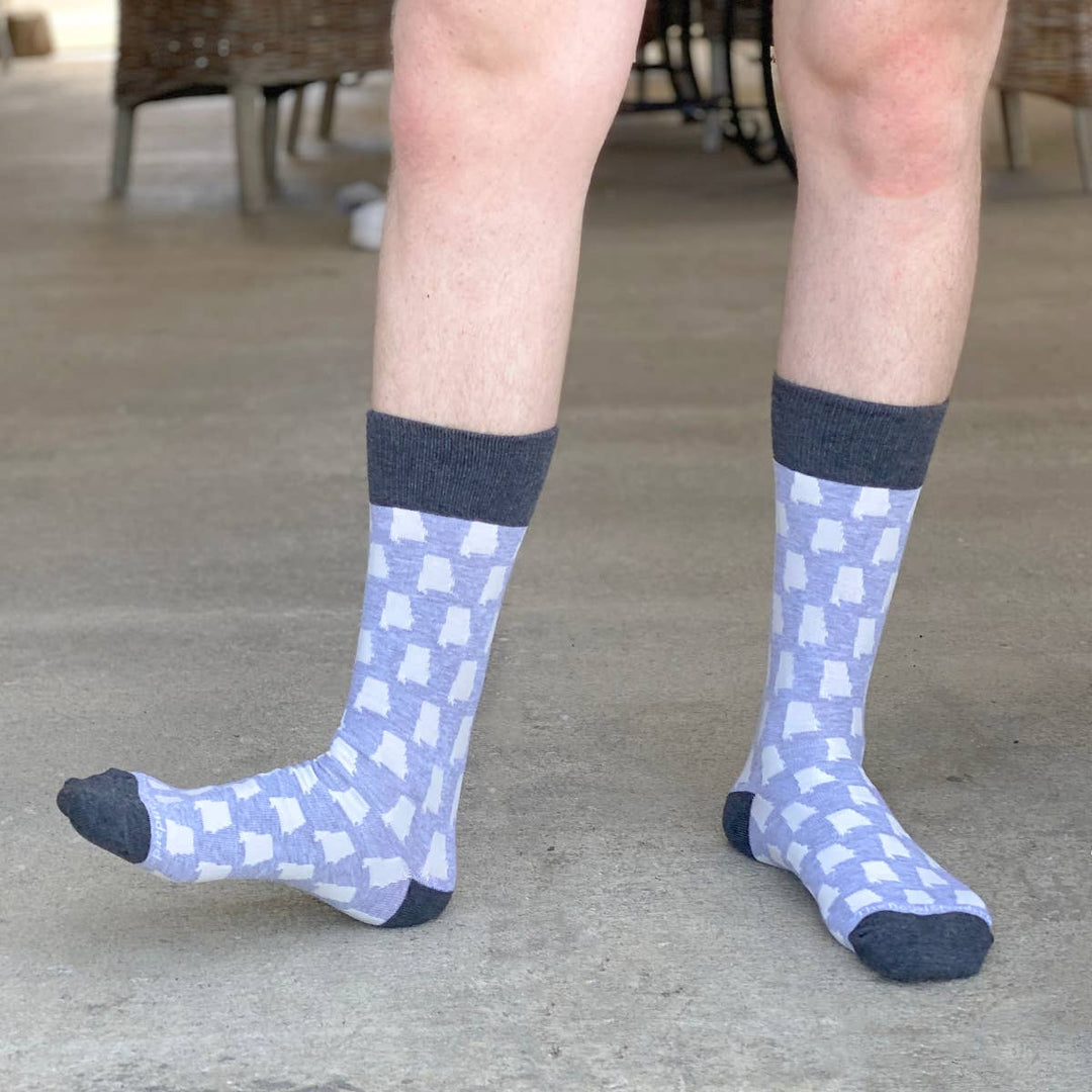 Men's Alabama Pride Socks   Gray/White   One Size