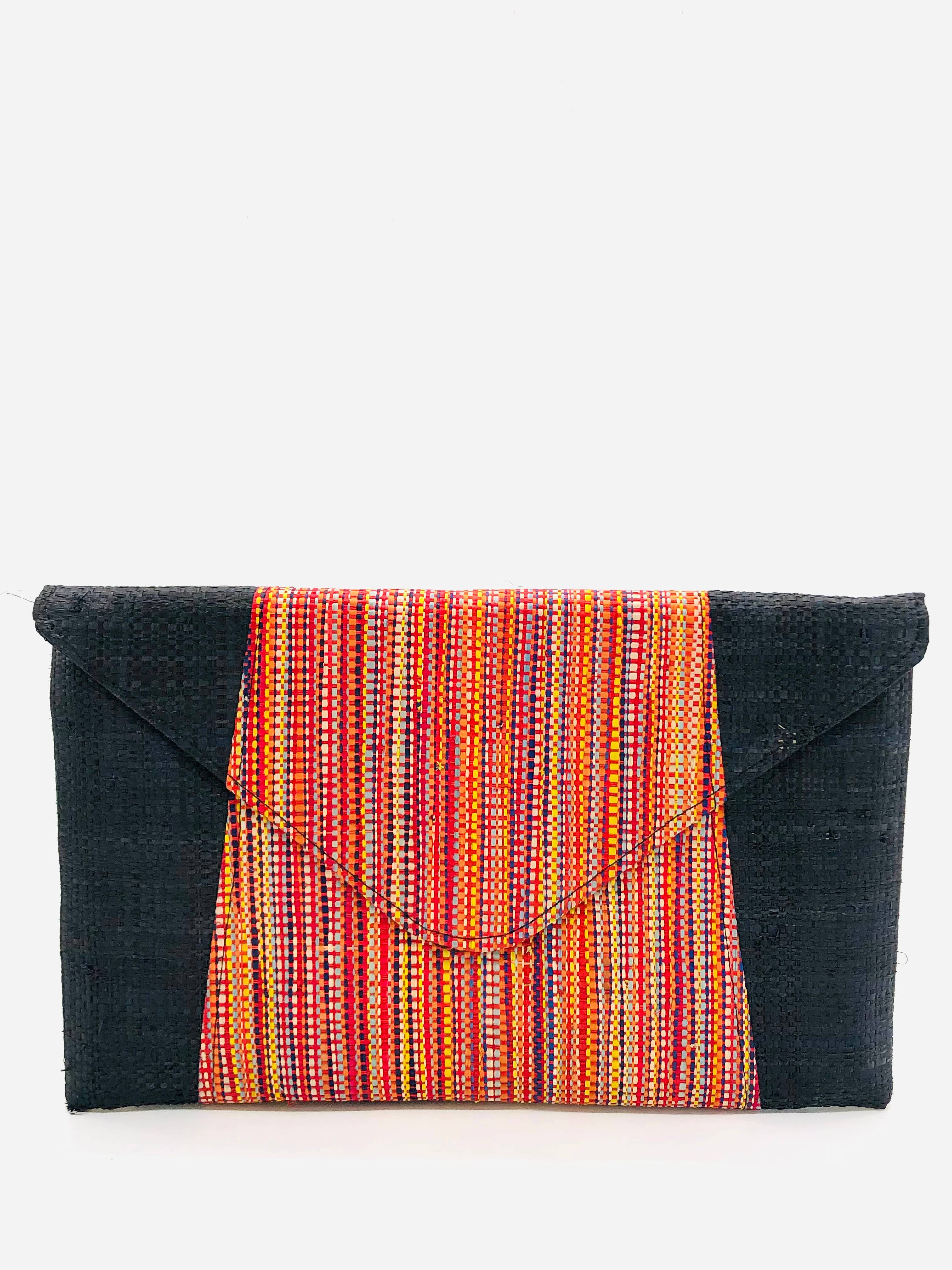 Shebobo - Belvedere Two Tone Melange Straw Envelope Clutch
