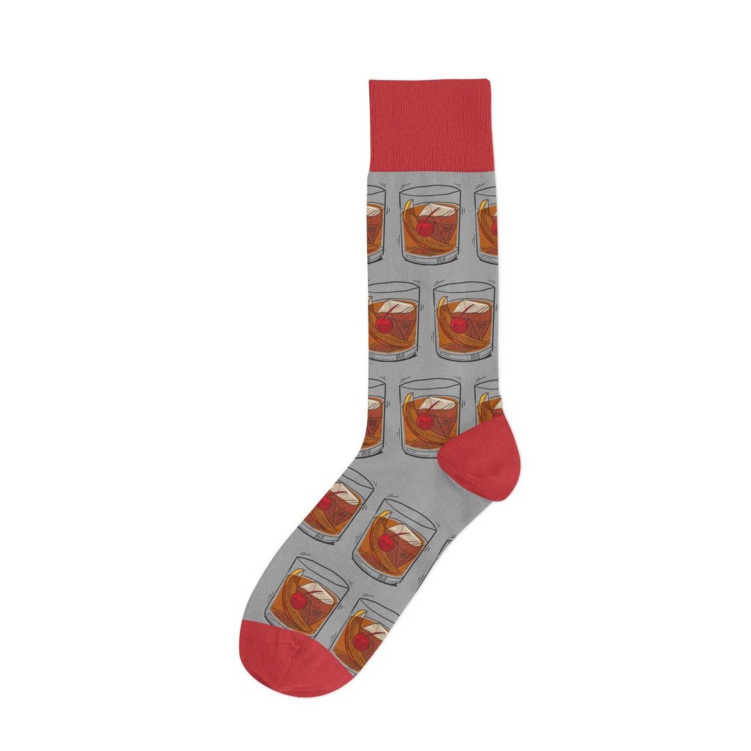 Barrel Down South - Old Fashioned Bourbon Whiskey Grey Repeat Socks