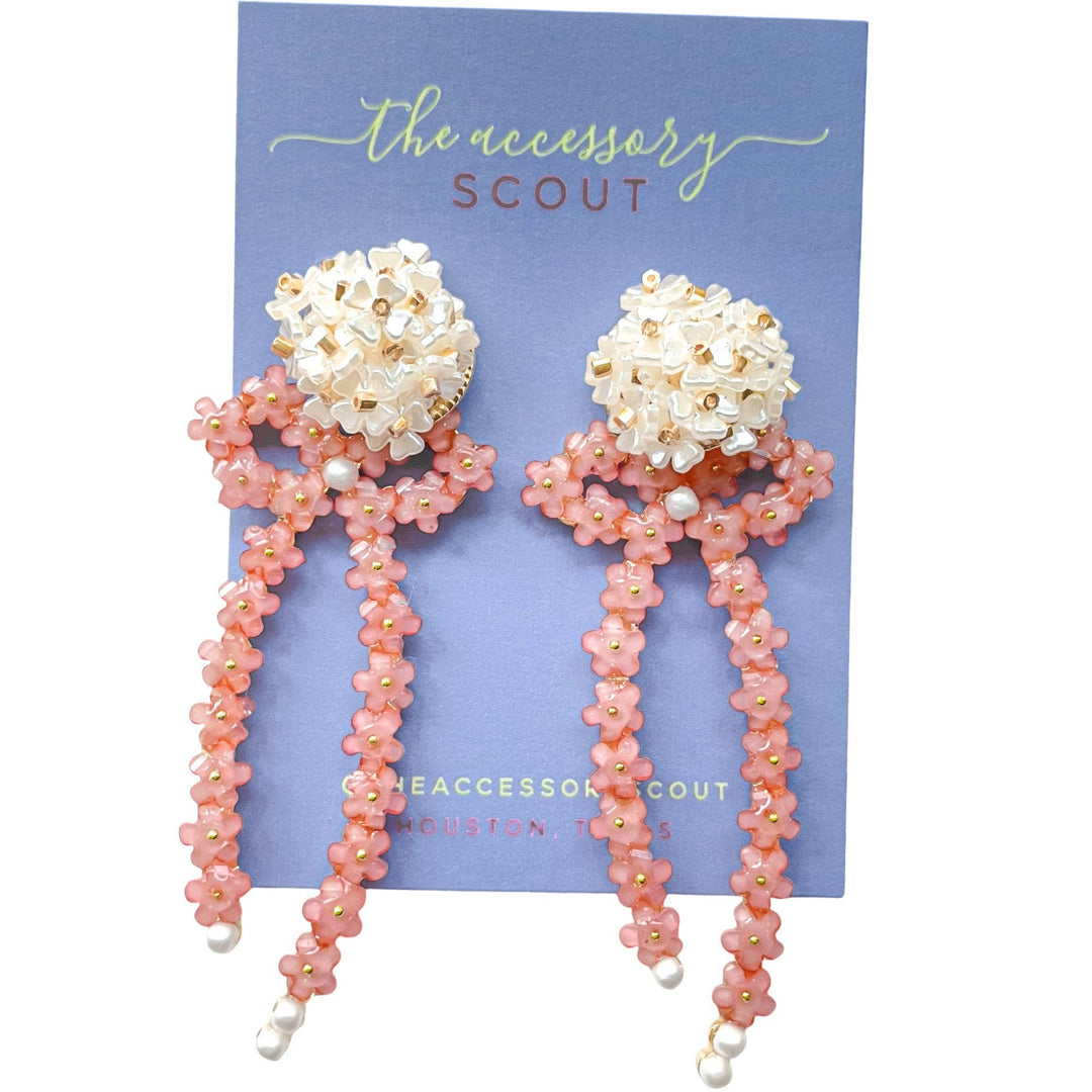 THE ACCESSORY SCOUT - Natalie Bow Earrings - Pink