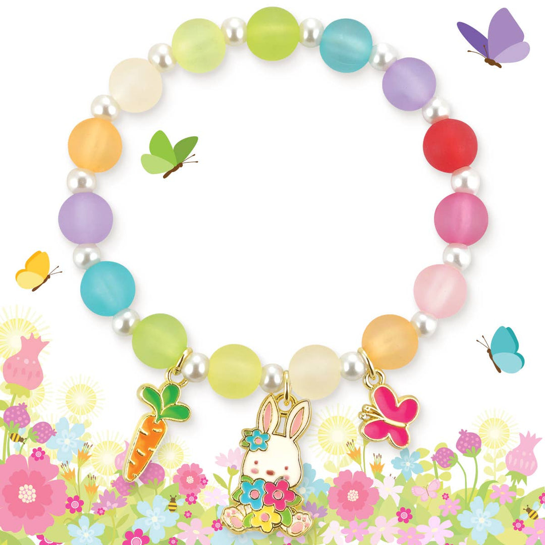 Girl Nation - Charming Whimsy Bracelet- Easter Bunny and Blooms