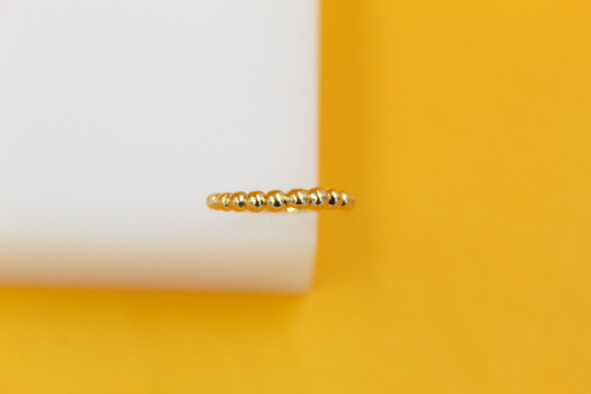 MIA Jewelry - 18k Gold Beaded Band Ring: 7 US