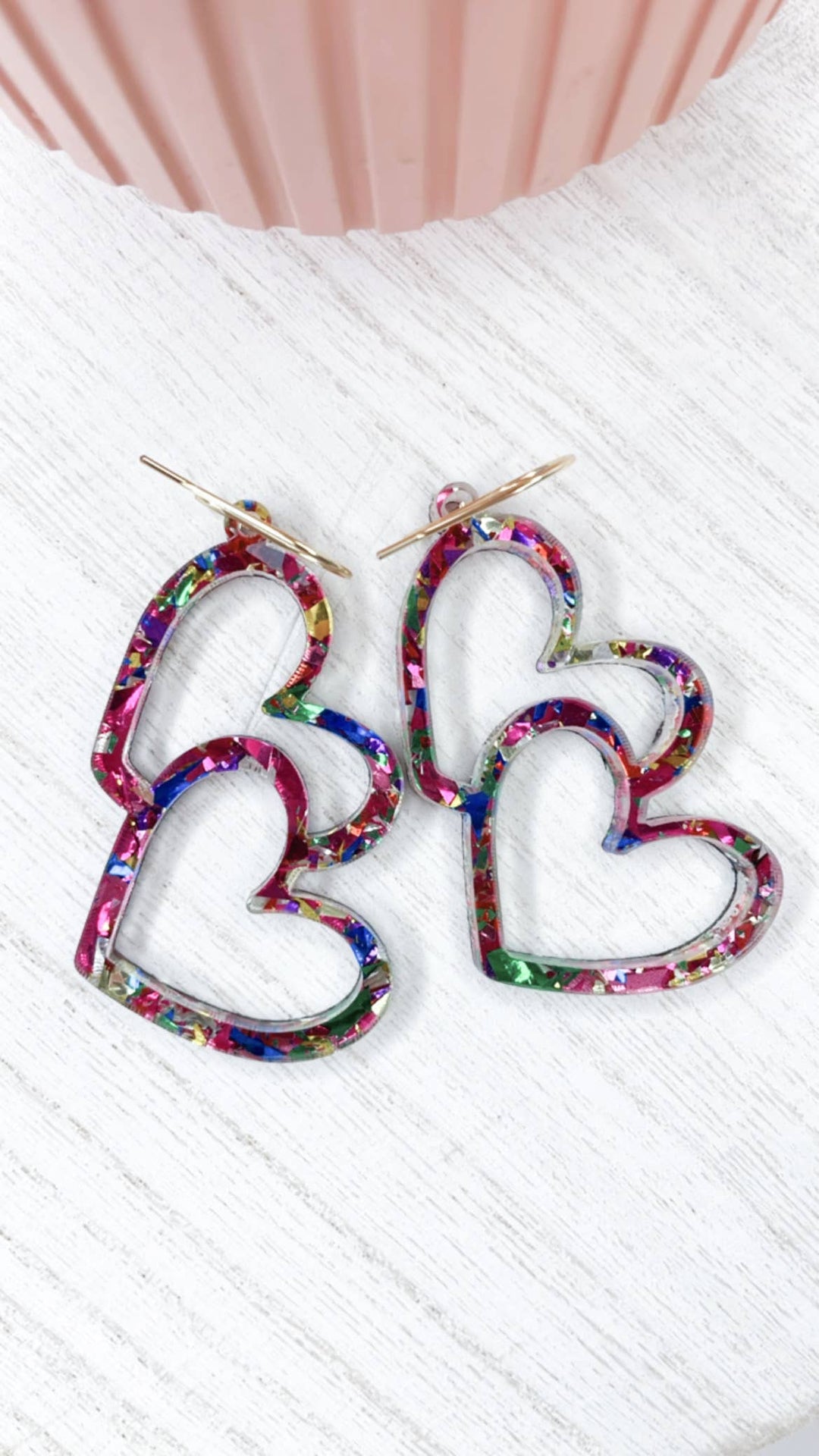 The Adorned Fox - Double Heart Earrings