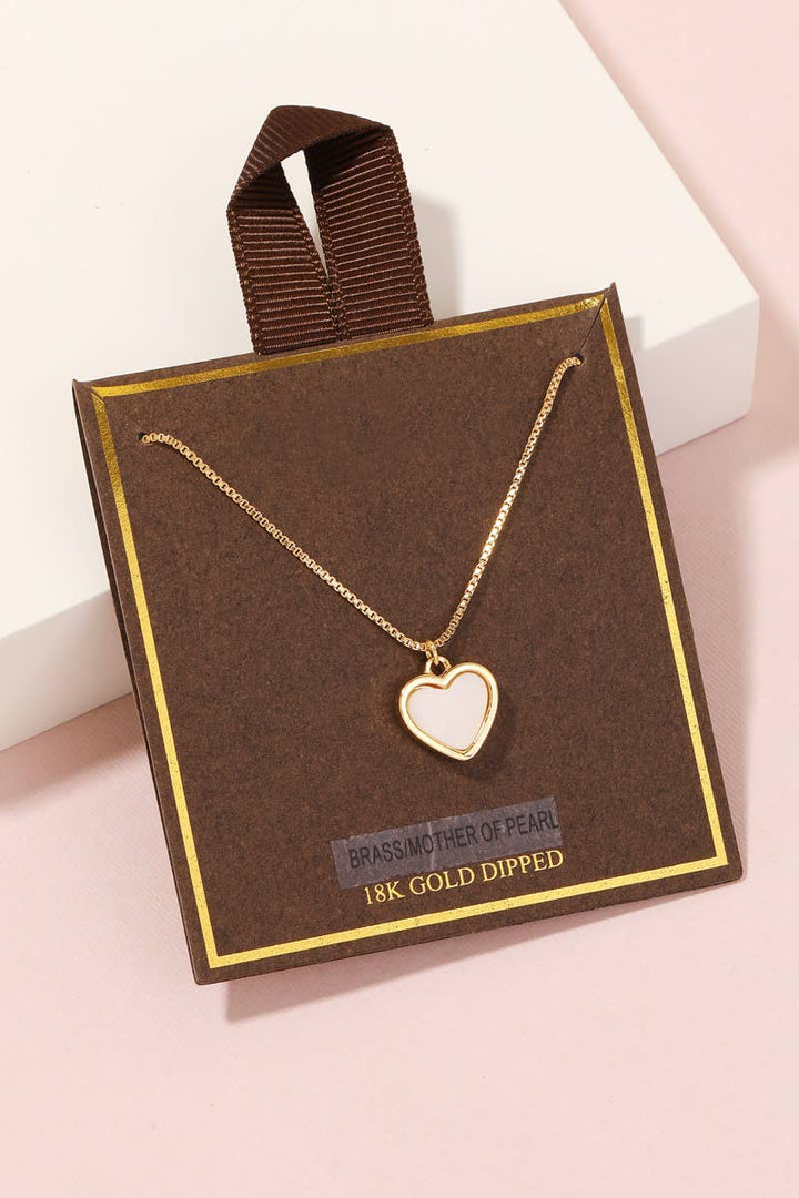Anarchy Street - Gold Dipped Pearl Heart Pendant Necklace: G