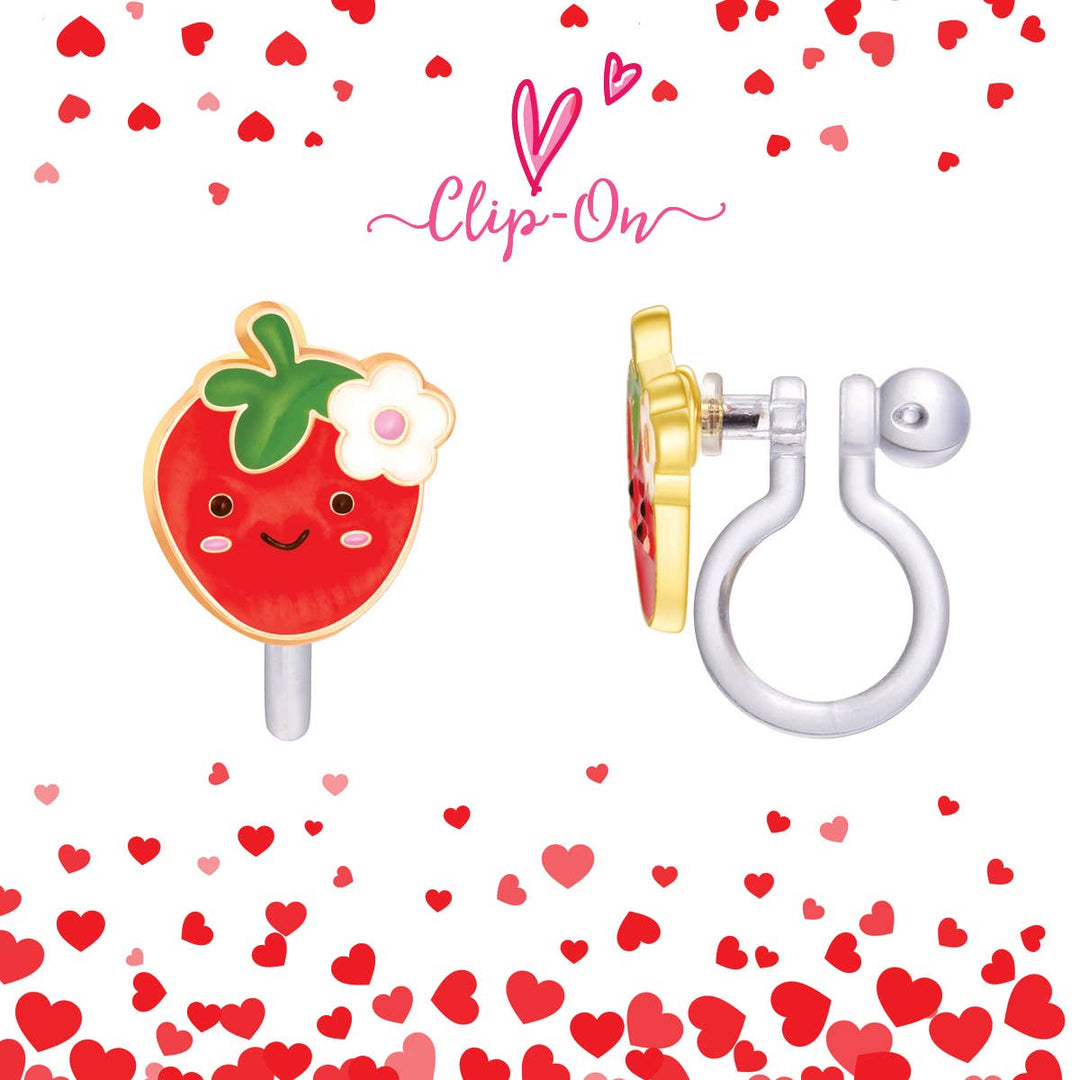 Girl Nation - CLIP ON Cutie Earrings- You're Berry Cute