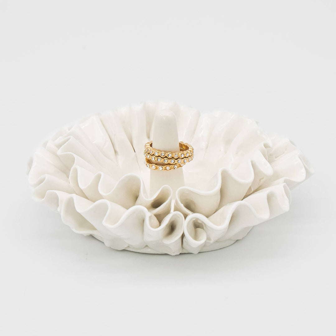 Philip Whitney by Godinger - White Frill Ring Holder