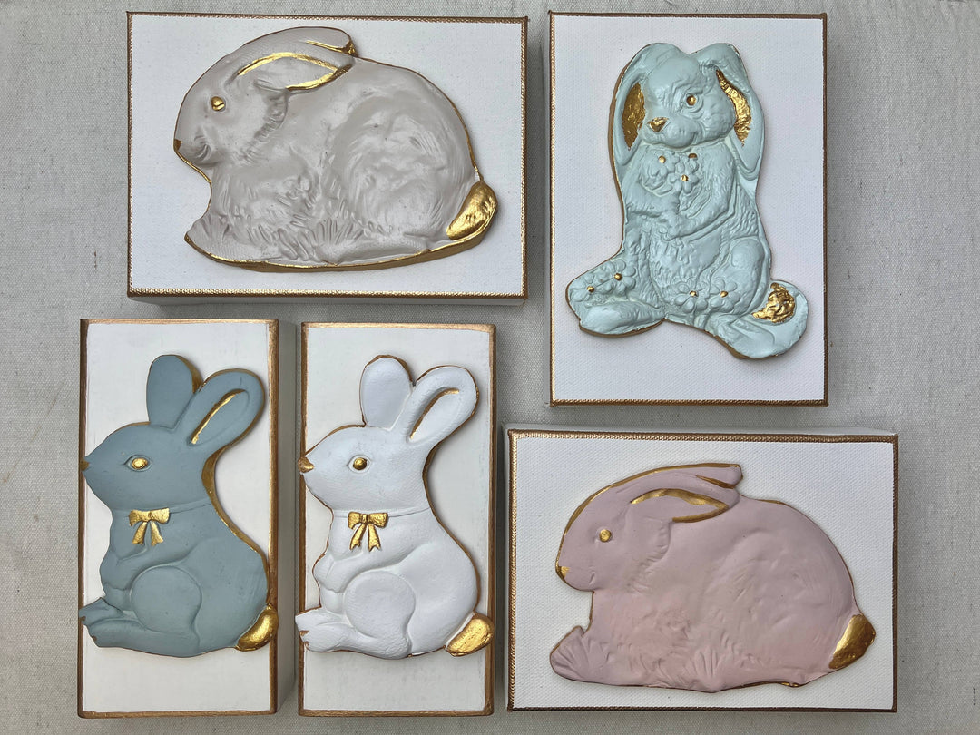 Michelle Allen Designs - Bunny Blocks & Canvas: Bunny 1- 5x7 canvas horizontal / Smokey beige